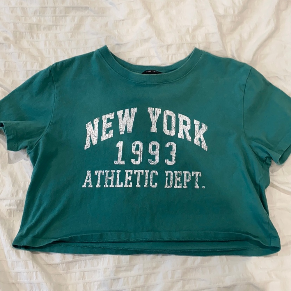 new york green crop top